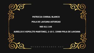 abogado Patricia Corral Blanco en la localidad de Pola de Laviana