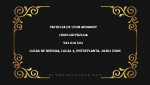 abogado Patricia De Leon Ardanuy en la localidad de Irun