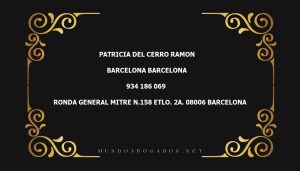 abogado Patricia Del Cerro Ramon en la localidad de Barcelona