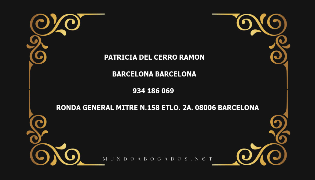 abogado Patricia Del Cerro Ramon en la localidad de Barcelona