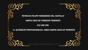 abogado Patricia Felipe Fernandez Del Castillo en la localidad de Santa Cruz de Tenerife