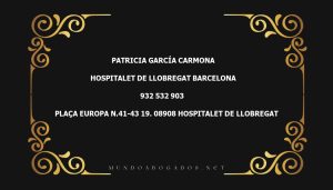 abogado Patricia García Carmona en la localidad de Hospitalet de Llobregat