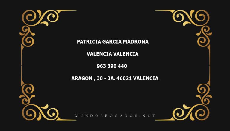 abogado Patricia Garcia Madrona en la localidad de Valencia