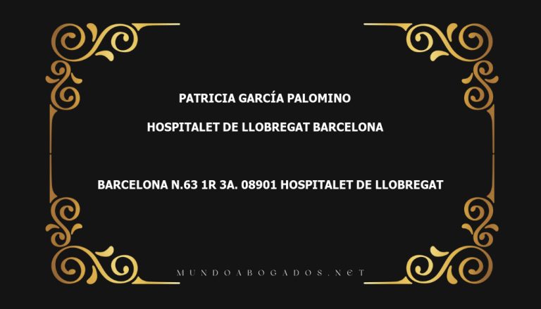 abogado Patricia García Palomino en la localidad de Hospitalet de Llobregat