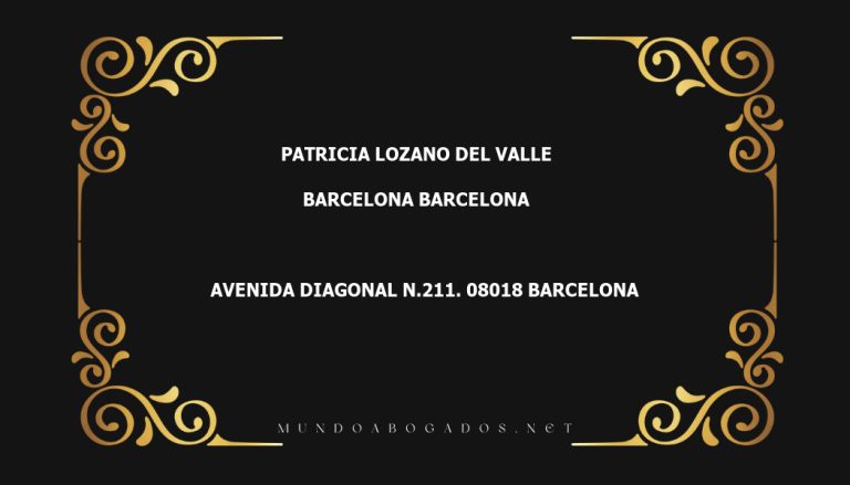 abogado Patricia Lozano Del Valle en la localidad de Barcelona