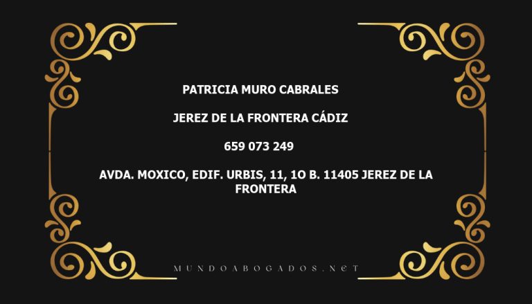 abogado Patricia Muro Cabrales en la localidad de Jerez de la Frontera