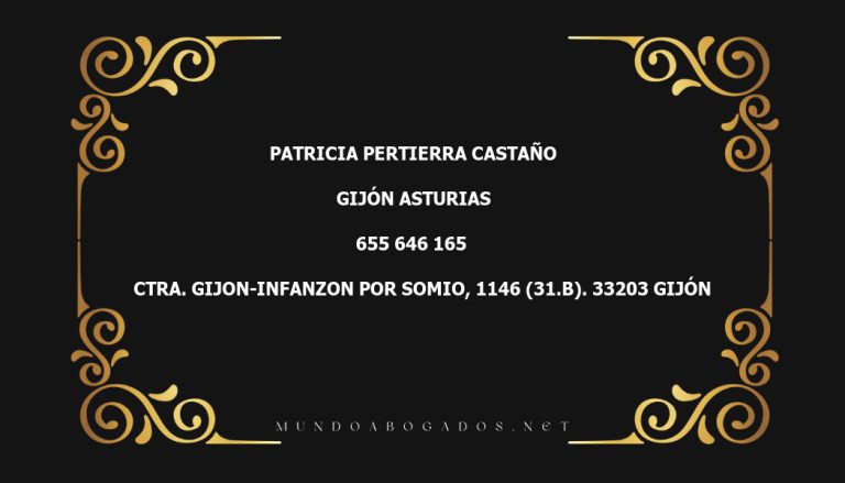 abogado Patricia Pertierra Castaño en la localidad de Gijón