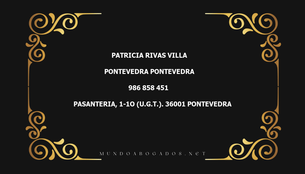 abogado Patricia Rivas Villa en la localidad de Pontevedra