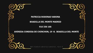 abogado Patricia Rodenas Varona en la localidad de Boadilla del Monte