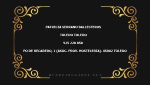 abogado Patricia Serrano Ballesteros en la localidad de Toledo