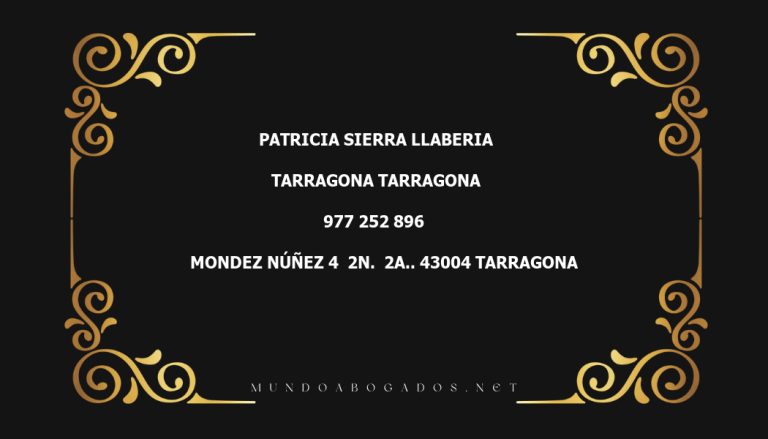 abogado Patricia Sierra Llaberia en la localidad de Tarragona