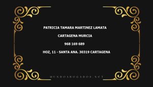 abogado Patricia Tamara Martinez Lamata en la localidad de Cartagena