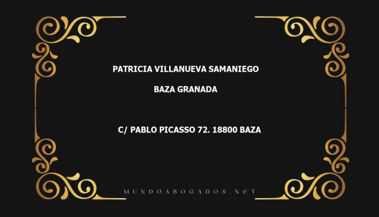 abogado Patricia Villanueva Samaniego en la localidad de Baza