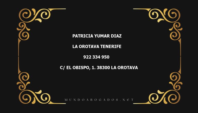 abogado Patricia Yumar Diaz en la localidad de La Orotava