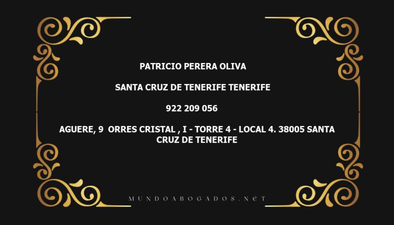 abogado Patricio Perera Oliva en la localidad de Santa Cruz de Tenerife