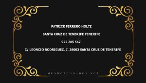 abogado Patrick Ferrero Holtz en la localidad de Santa Cruz de Tenerife