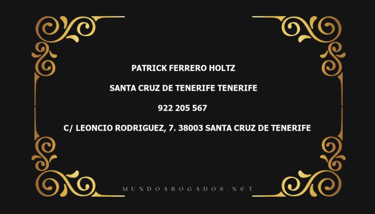 abogado Patrick Ferrero Holtz en la localidad de Santa Cruz de Tenerife