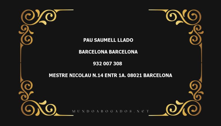 abogado Pau Saumell Llado en la localidad de Barcelona