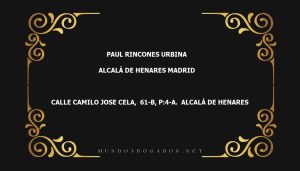 abogado Paul Rincones Urbina en la localidad de Alcalá de Henares