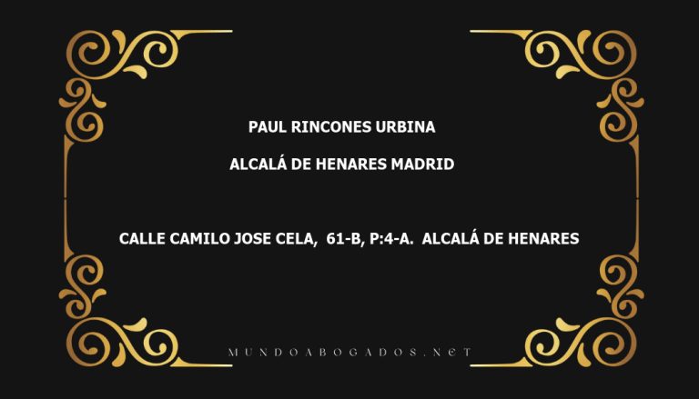 abogado Paul Rincones Urbina en la localidad de Alcalá de Henares