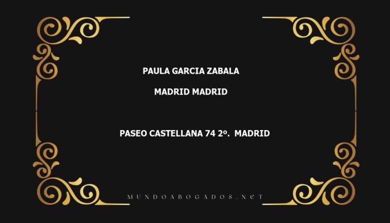 abogado Paula Garcia Zabala en la localidad de Madrid