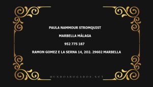 abogado Paula Nammour Stromquist en la localidad de Marbella