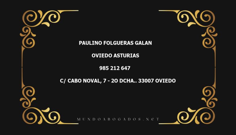 abogado Paulino Folgueras Galan en la localidad de Oviedo