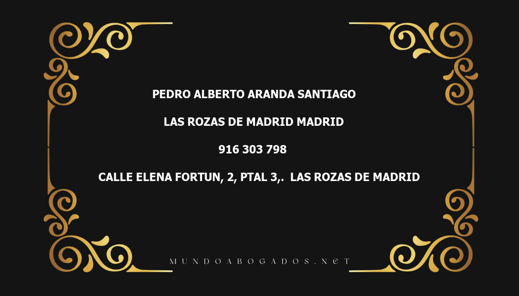 abogado Pedro Alberto Aranda Santiago en la localidad de Las Rozas de Madrid