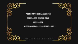 abogado Pedro Antonio Lara Lopez en la localidad de Tomelloso