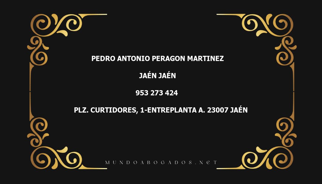 abogado Pedro Antonio Peragon Martinez en la localidad de Jaén