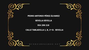 abogado Pedro Antonio Pérez Álvarez en la localidad de Sevilla