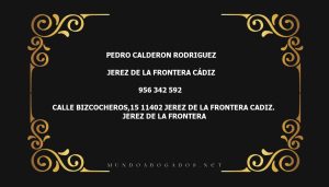 abogado Pedro Calderon Rodriguez en la localidad de Jerez de la Frontera