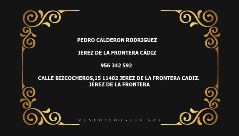 abogado Pedro Calderon Rodriguez en la localidad de Jerez de la Frontera