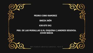 abogado Pedro Cobo Ramirez en la localidad de Baeza