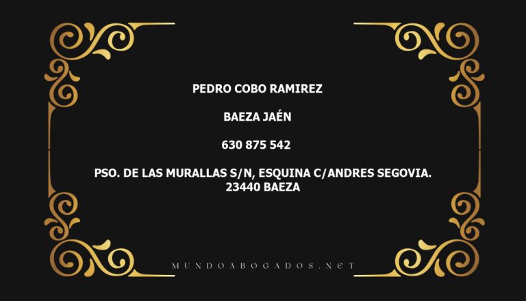 abogado Pedro Cobo Ramirez en la localidad de Baeza