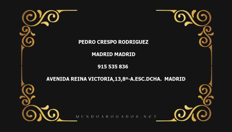 abogado Pedro Crespo Rodriguez en la localidad de Madrid