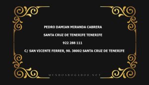 abogado Pedro Damian Miranda Cabrera en la localidad de Santa Cruz de Tenerife