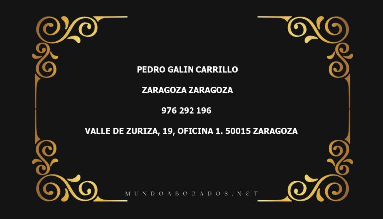 abogado Pedro Galin Carrillo en la localidad de Zaragoza