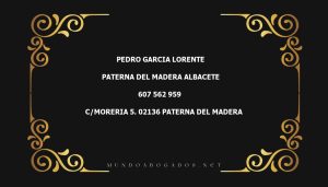 abogado Pedro Garcia Lorente en la localidad de Paterna del Madera