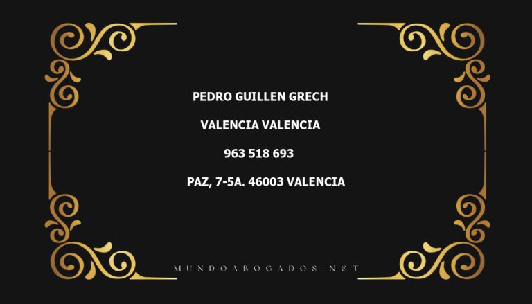 abogado Pedro Guillen Grech en la localidad de Valencia