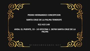 abogado Pedro Hernandez Concepcion en la localidad de Santa Cruz de la Palma