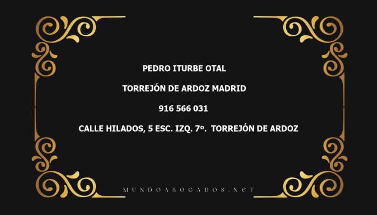 abogado Pedro Iturbe Otal en la localidad de Torrejón de Ardoz