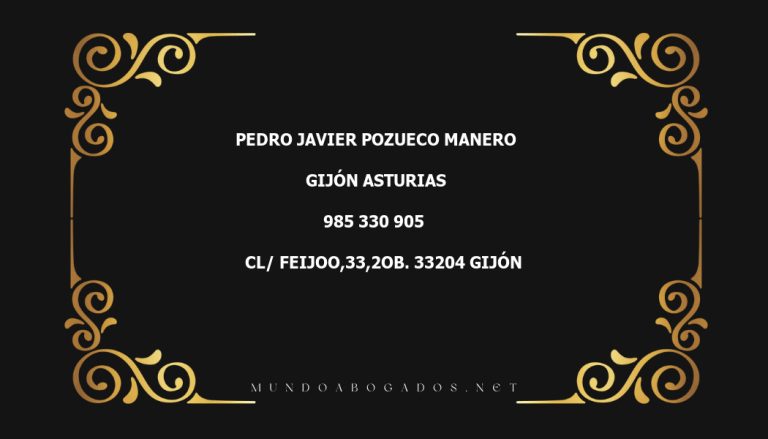 abogado Pedro Javier Pozueco Manero en la localidad de Gijón