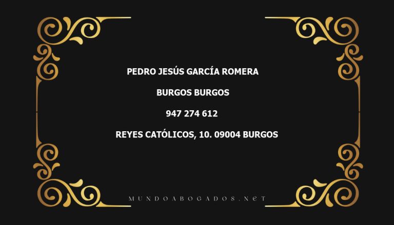 abogado Pedro Jesús García Romera en la localidad de Burgos