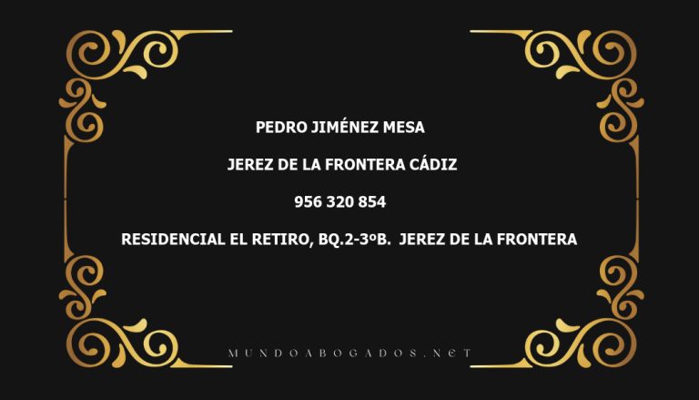 abogado Pedro Jiménez Mesa en la localidad de Jerez de la Frontera