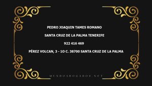 abogado Pedro Joaquin Tames Romano en la localidad de Santa Cruz de la Palma