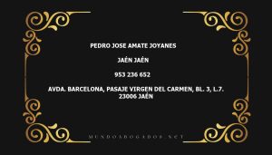 abogado Pedro Jose Amate Joyanes en la localidad de Jaén