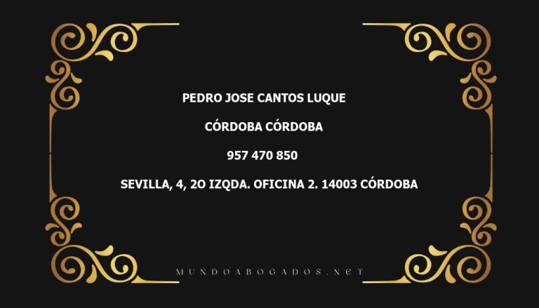 abogado Pedro Jose Cantos Luque en la localidad de Córdoba