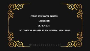 abogado Pedro Jose Lopez Santos en la localidad de Leon