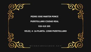 abogado Pedro Jose Martin Ponce en la localidad de Puertollano